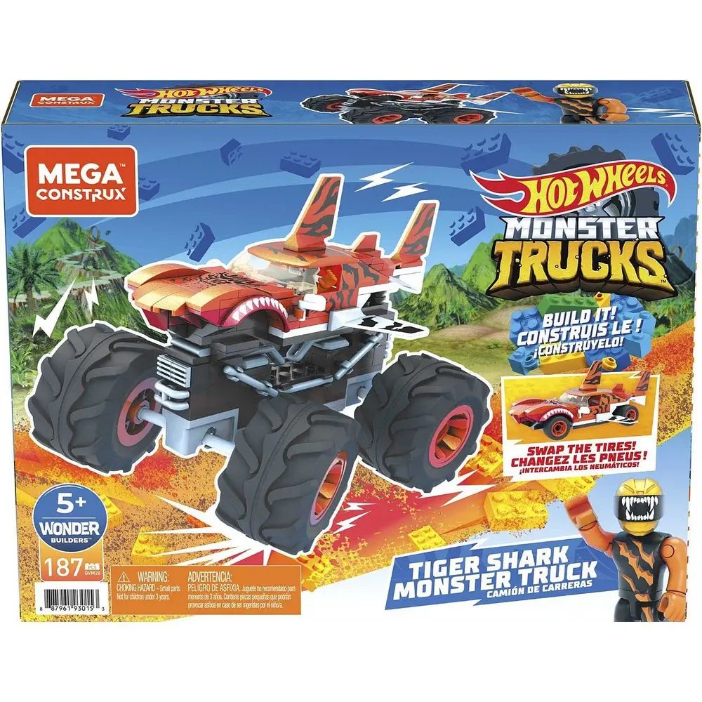 Mega Construx Hot Wheels Monster Trucks Tiger Shark GVM26