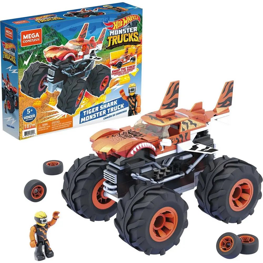 Mega Construx Hot Wheels Monster Trucks Tiger Shark GVM26