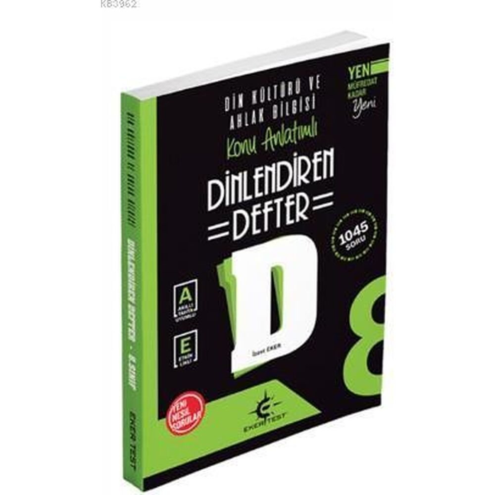 8. Sınıf Din Kültürü ve Ahlak Bilgisi Dinlendiren Defter