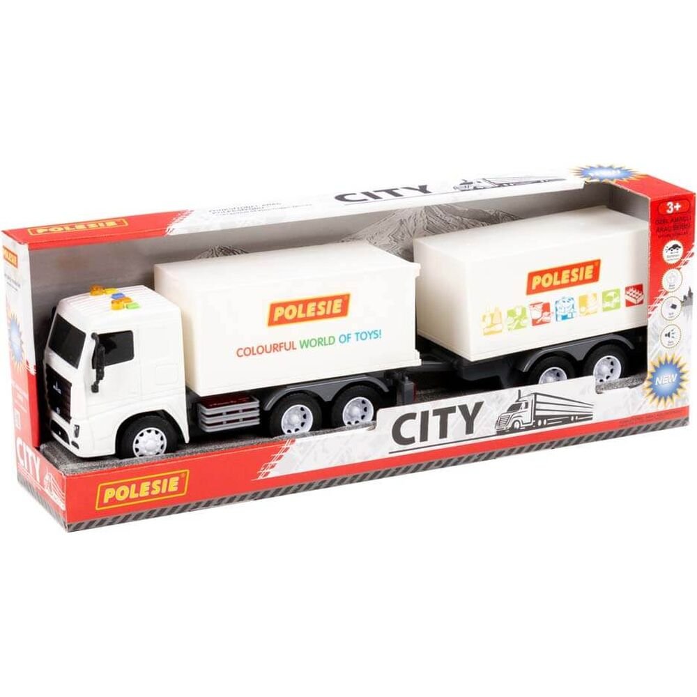 Polesie City-2 Işıklı ve Sesli Sürtmeli Çift Dorse Tır