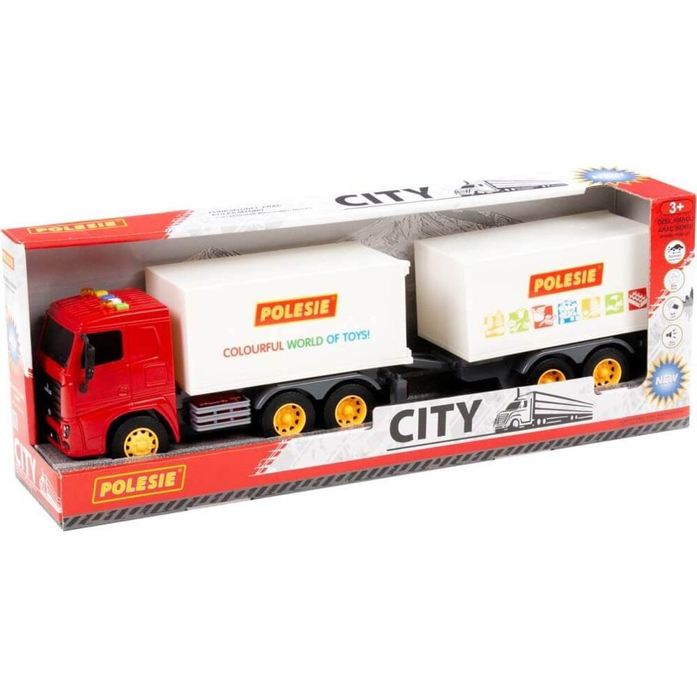 Polesie City-2 Işıklı ve Sesli Sürtmeli Çift Dorse Tır