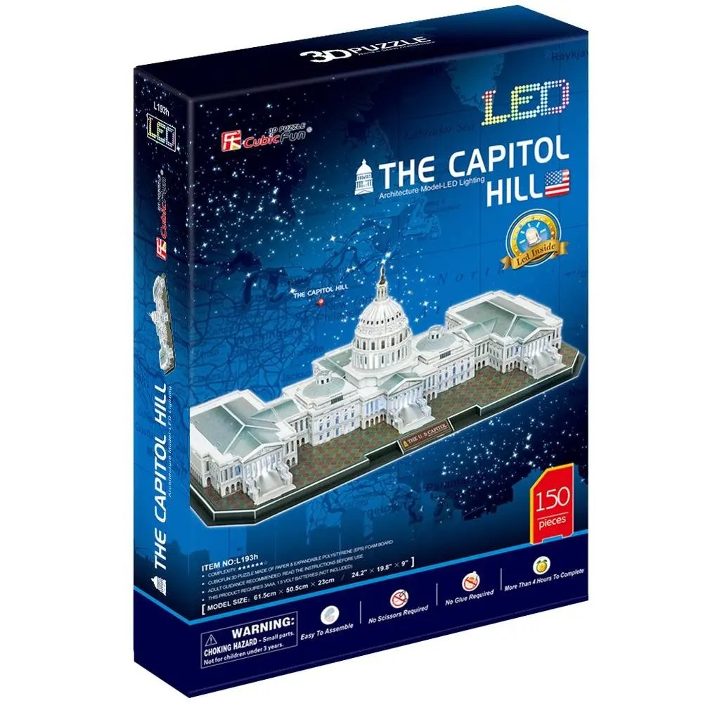 Cubic Fun 3D Puzzle Abd Kongre Binası The Us Capitol Led Işıklı
