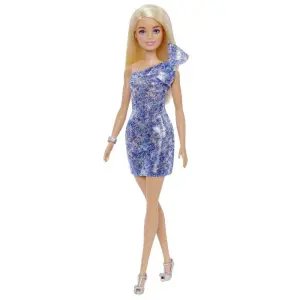 Pırıltılı Barbie Bebek Mavi Elbise GRB32