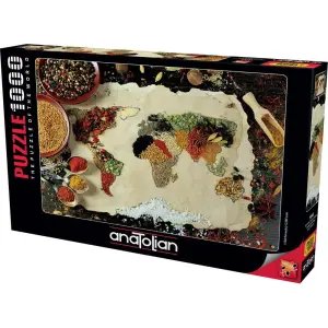 Anatolian Baharatlı Dünya Haritası 1000 Parça Puzzle 1045