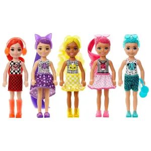 Barbie Color Reveal Renk Değiştiren Renk Bloklu Chelsea Bebekler Seri 2 GWC60