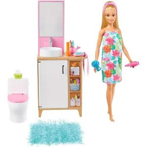 Barbie Bebek ve Banyo Temalı Oyun Seti GRG87