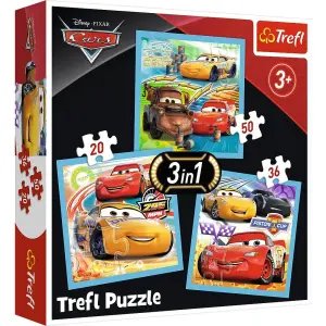 Trefl Disney Cars Preparations For The Race 3 In 1 Puzzle