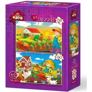 Art Kids Puzzle Çiftçi Kız 35+60 Parça 5582