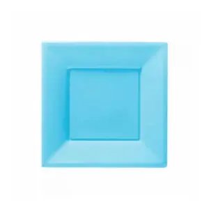 Roll-Up Açık Mavi Büyük 8'li Kare Plastik Tabak