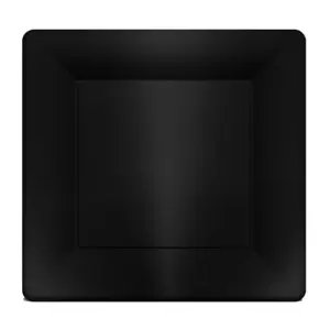 Metalize Siyah 6'lı Kare Karton Tabak