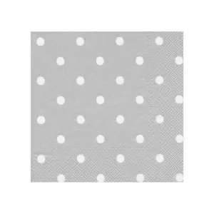 Roll-Up Gri Peçete 20'li Beyaz Puantiyeli