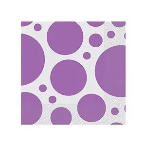 Roll-Up Beyaz Peçete 20'li Büyük Mor Puantiyeli