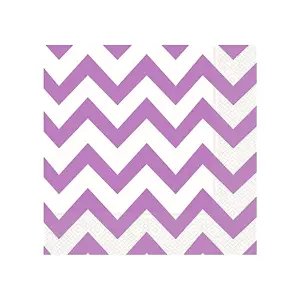 Roll-Up Beyaz Peçete 20'li Mor Küçük Zigzaglı