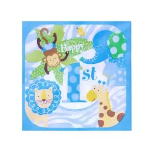 Neşeli Hayvanlar 1 Yaş Mavi 20'li Peçete