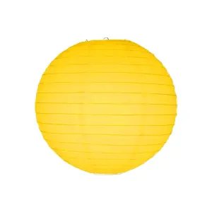 Sarı Kağıt Dekor Fener 30Cm