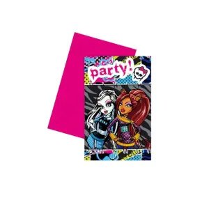 Monster High 6'lı Zarf Davetiye Set