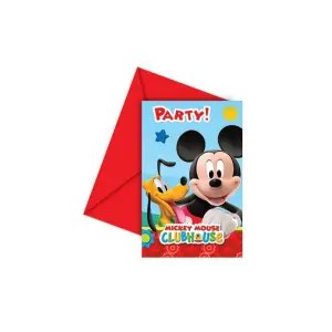 Mickey Mouse 6'lı Zarf Davetiye Set