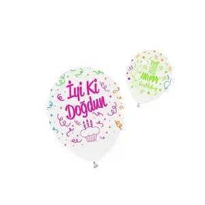 Sweet Party İyiki Doğdun Floresan Baskılı 5'li Balon