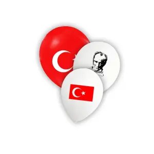 Sweet Party Ata Bayrak Baskılı 5'li Balon