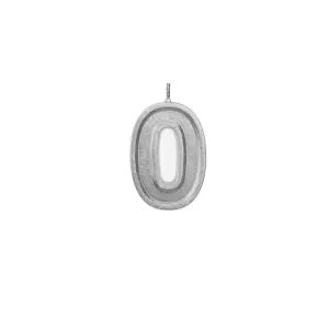 Party Marty 0 Numara Gümüş Rengi Mum