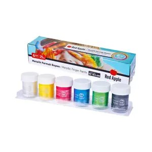 Red Apple Metalik Parmak Boyası 25 Ml 6 Renk