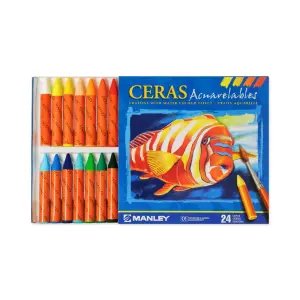 Manley Ceras Acuarelables Su Bazlı Mum Boya 24 Renk