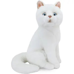Animals Of The World Oturan Beyaz Kedi 22 Cm Peluş