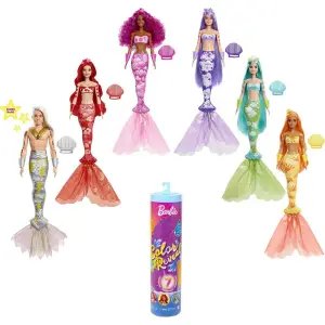 Barbie Color Reveal Renk Değiştiren Sürpriz Gökkuşağı Deniz Kızı Bebekler S1 HDN68
