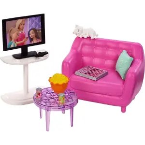 Barbie'nin Ev Dekorasyonu Oyun Setleri Oturma Odası HJL55