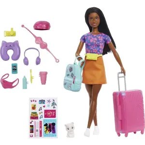 Barbie Brooklyn Seyehatte Bebeği ve Aksesuarları HGX55