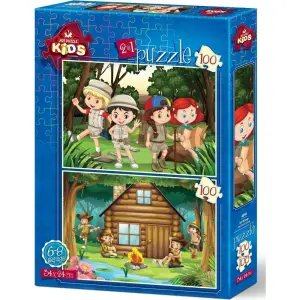 Art Kids Puzzle İzci Kampı 2 İn 1 100 Parça 4519