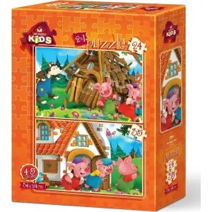 Art Kids Puzzle Aç Kurt 2 İn 1 24+35 Parça 5568