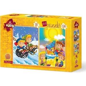 Art Kids Puzzle Yaz-Kış 2 İn 1 12+24 Parça 5553
