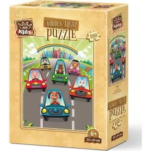 Art Kids Sevimli Sürücüler 100 Parça Ahşap Puzzle 5901