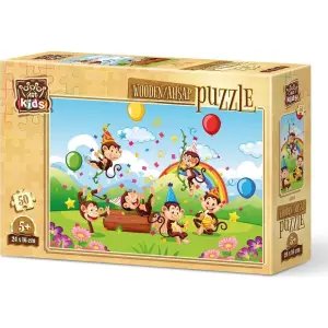 Art Kids Maymunlar Partisi 25 Parça Ahşap Puzzle 5882