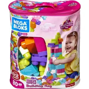 Mega Bloks 80 Parçalı Pembe Blok Torbası DHC62