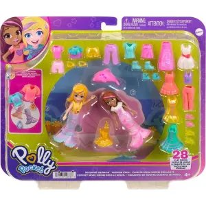Polly Pocket ve Arkadaşları Farklı Moda Aksesuarları Işıltılı Deniz Kızı Moda Paketi Oyun Seti HKV96