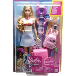 Barbie Seyahatte Bebeği ve Aksesuarları HJY18
