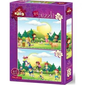Art Kids Puzzle Oyun Zamanı 2 İn 1 35+60 Parça 4497