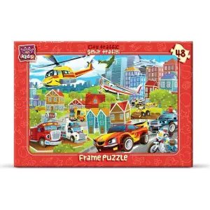 Art Kids Frame Puzzle Şehir Trafiği 48 Parça 5918