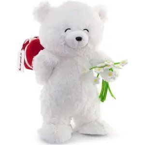 Fluffy Hediye Kutulu ve Çiçekli Ayı 55 Cm