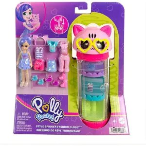 Polly Pocket Moda Eğlencesi Dönen Kıyafet Dolabı Oyun Seti HKW07