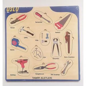 Uslu Tamir Aletleri Ahşap Puzzle 16 Parça