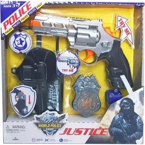 Pilli Rozetli ve Kılıflı Polis Operasyon Seti