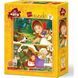 Art Kids Puzzle Kırmızı Pelerinli Kız 2 İn 1 12+24 Parça 5550