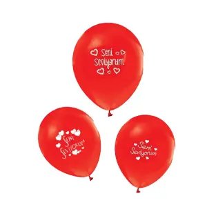 Sweet Party Seni Seviyorum Baskılı 5'li Balon