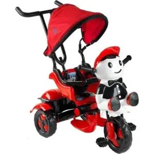 Babyhope Yupi Ebeveyn Kontrollü Üç Teker Bisiklet - Kırmızı/Siyah