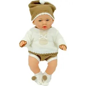 Azra Yenidoğan Gerçek Yüzlü Et Bebek Kahverengi Kıyafetli