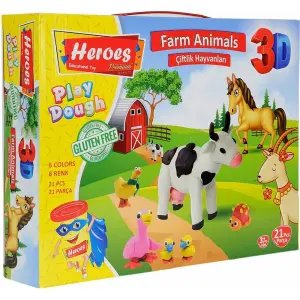 Heroes Dough 3D Çiftlik Hayvanları Oyun Hamuru Seti