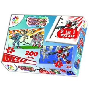 Kahraman Robotlar 200 Parça 2İn1 Puzzle
